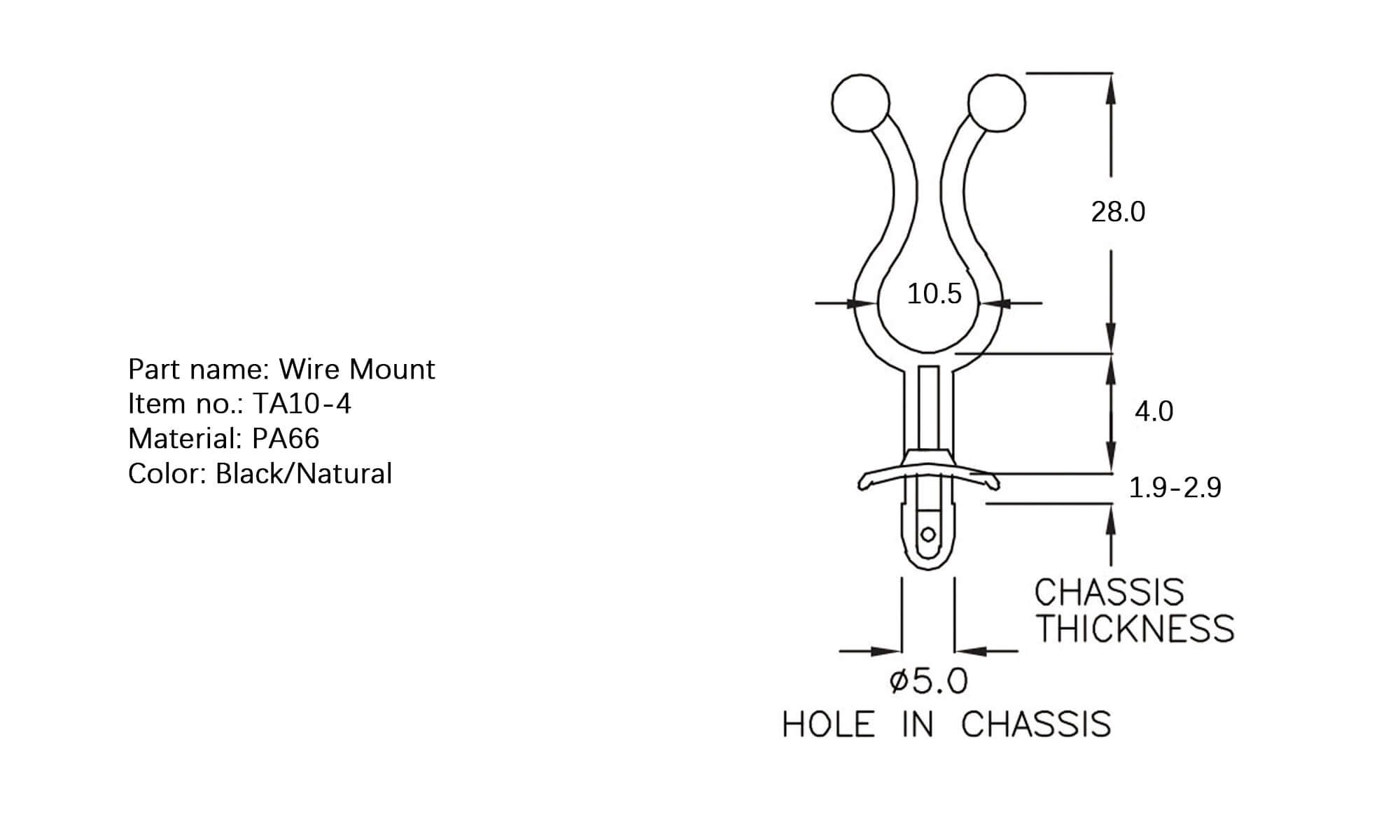 Plastic Wire Mount TA10-4